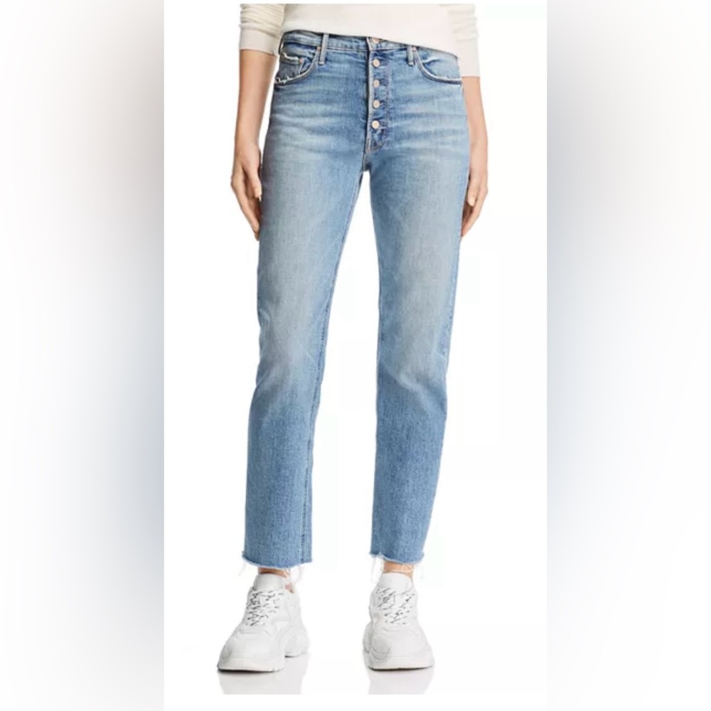 MOTHER Pixie Dazzler Ankle Fray Straight-Leg Jeans. Size 26.